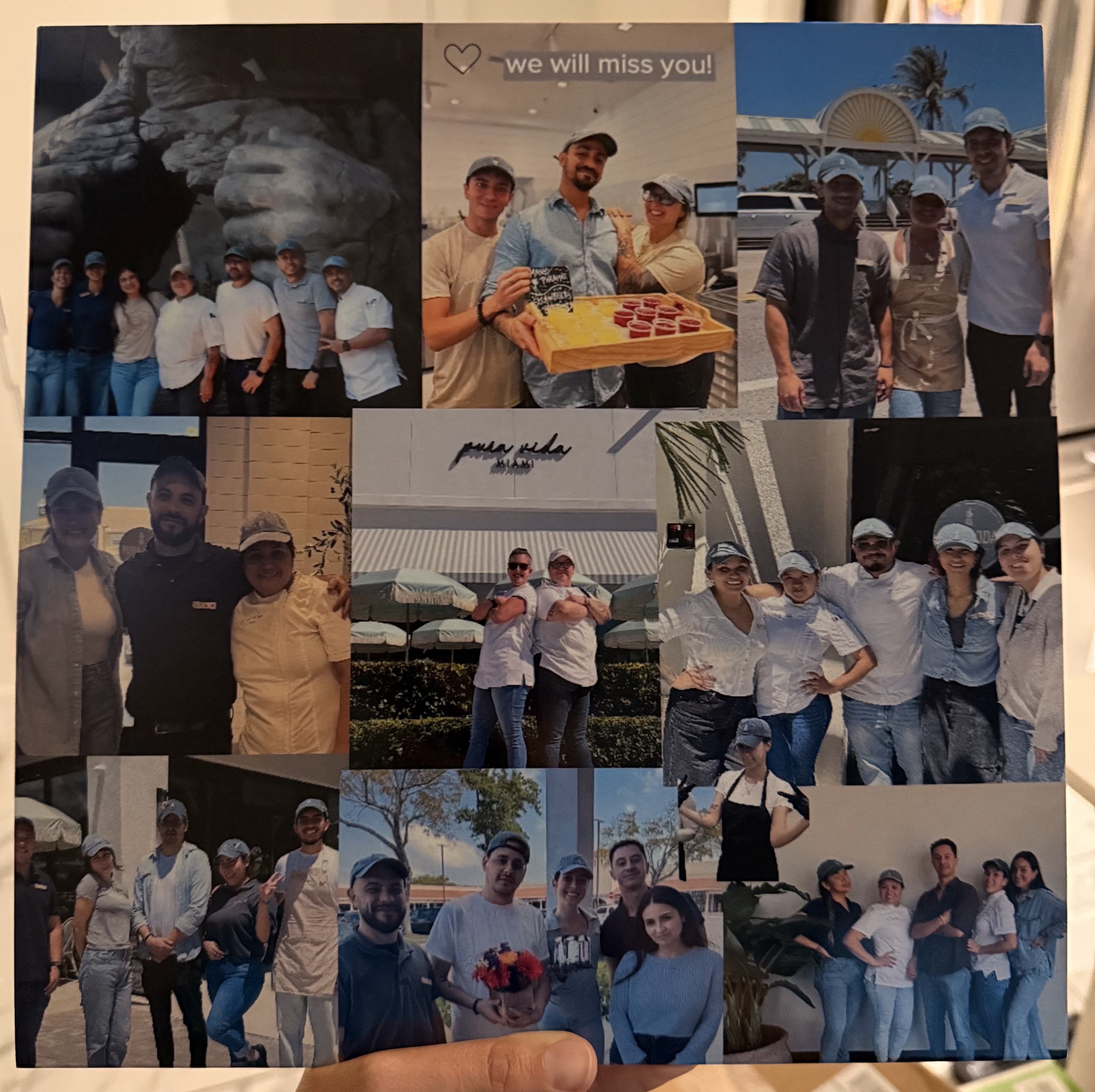 Photo collage of Pura Vida team moments and celebrations